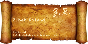 Zubek Roland névjegykártya